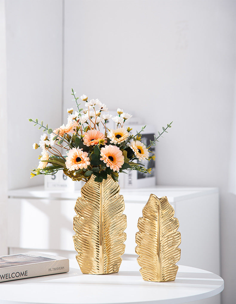 Feathered Tranquility Ceramic Vases