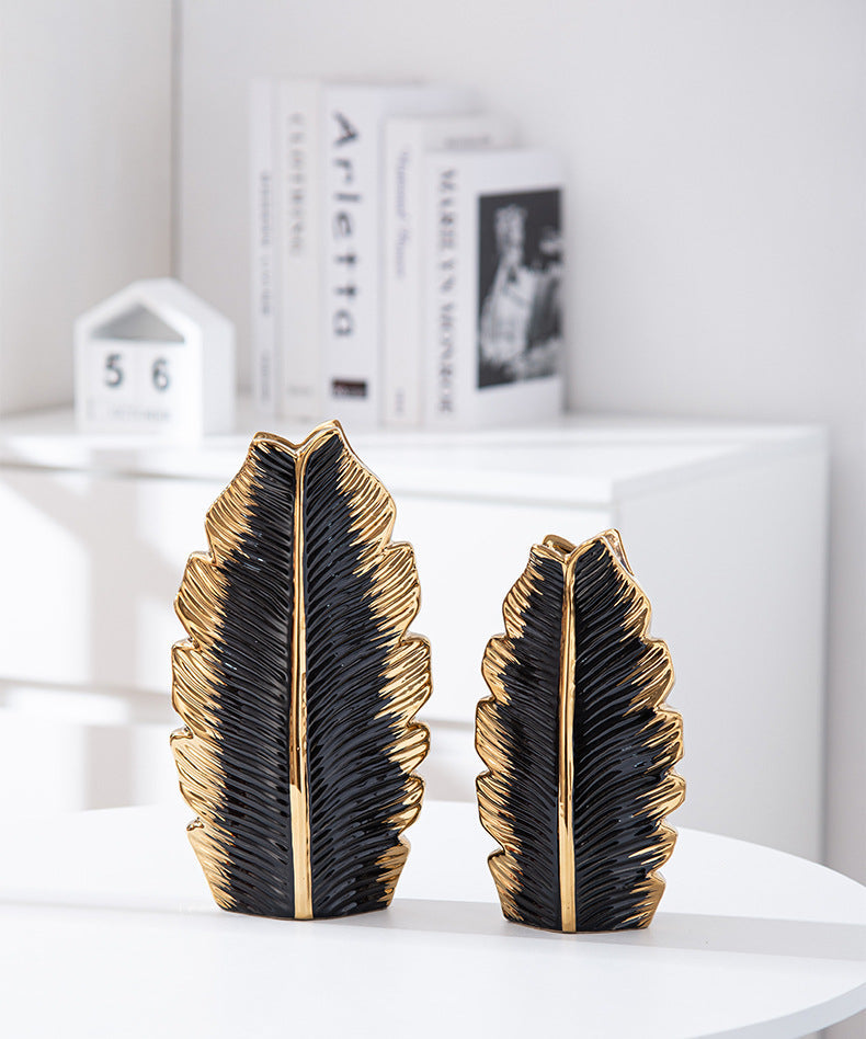 Feathered Tranquility Ceramic Vases