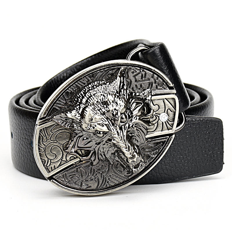 Fashion Punk Men's Genuine Leather Belt With Knife