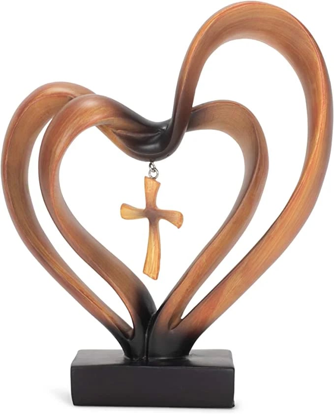 ✝Easter Jesus Entwined Hearts Cross💞