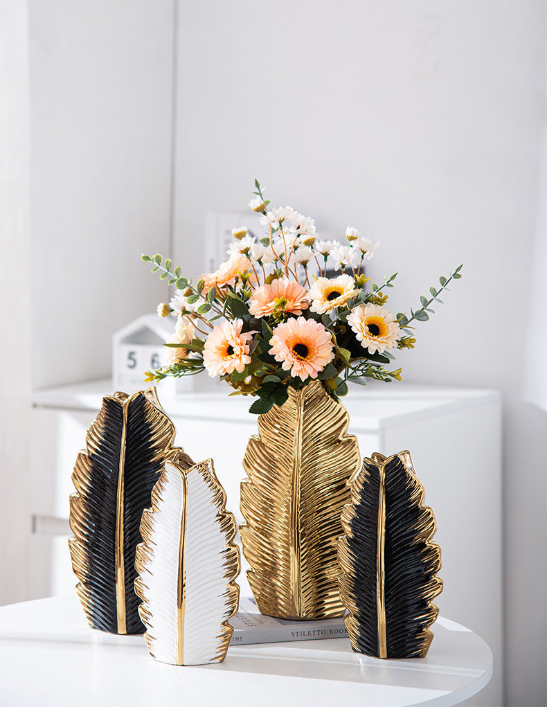 Feathered Tranquility Ceramic Vases