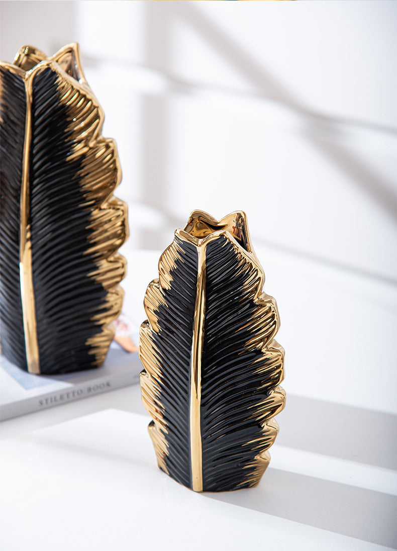 Feathered Tranquility Ceramic Vases