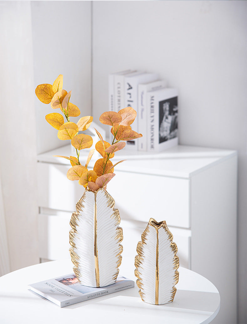 Feathered Tranquility Ceramic Vases